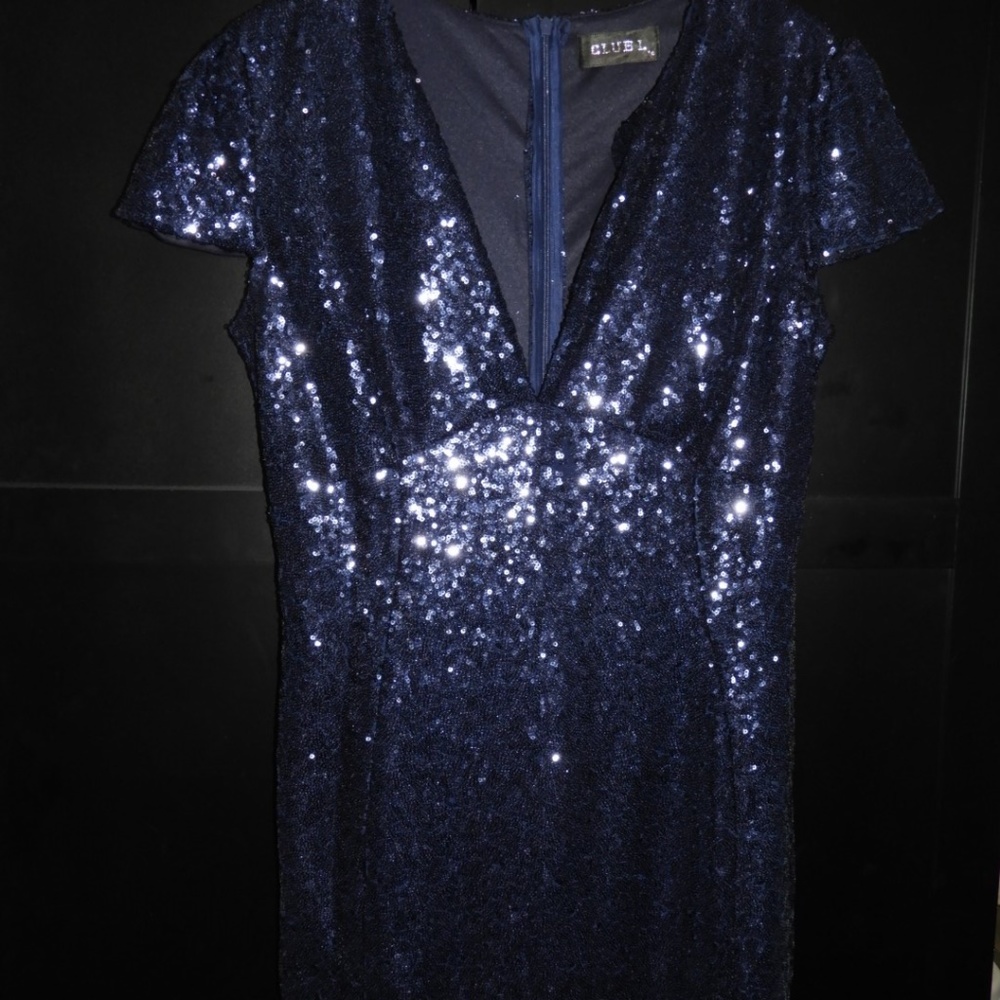 Blue Sequin Party Dress